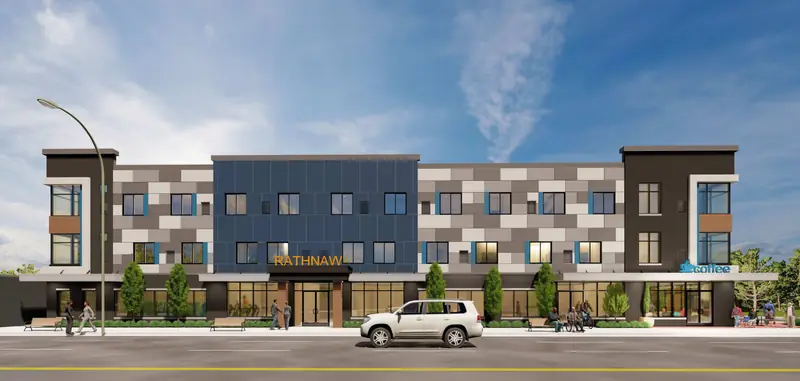Street view rendering of The Rathnaw on West Warren Avenue